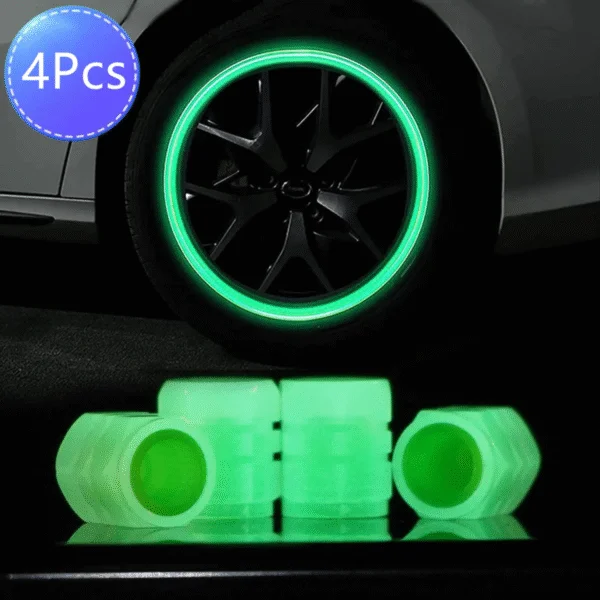 4 PCs । Universal Luminous Tire Valve Cap । CN-20