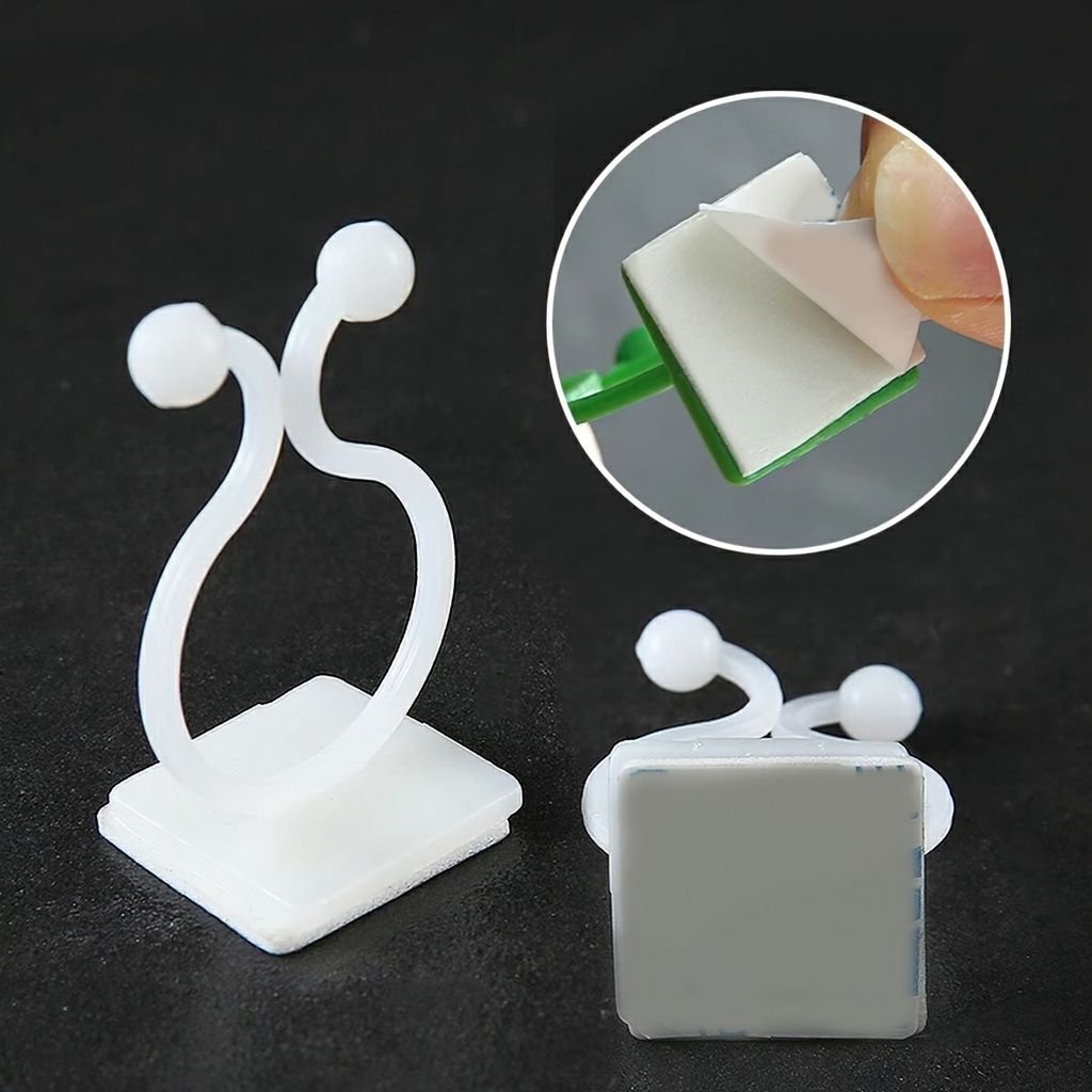 50 PCs । Self-Adhesive  Plant Climbing Fixture Clip (White) । CN-35